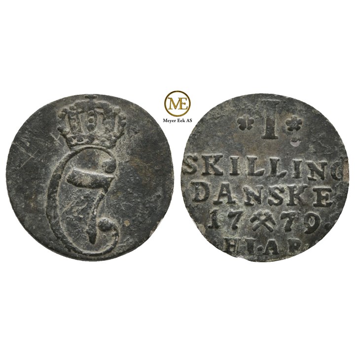 Skilling 1779 Christian VII. Kv.1+