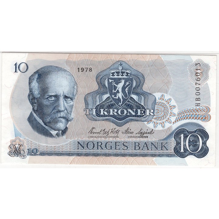 10 kroner 1978 erstattningsseddel. 65 EPQ. Kv.0