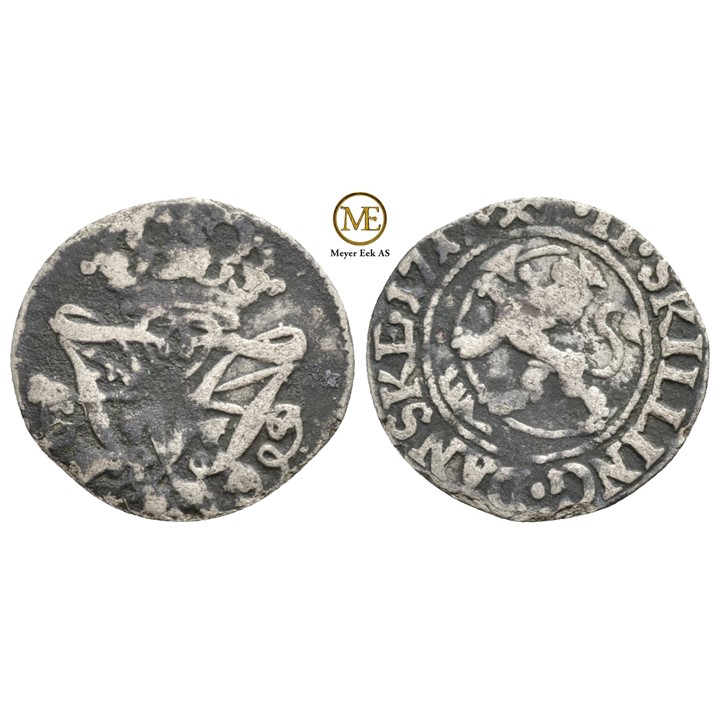 2 skilling 1717 Frederik IV. Kv.1/1-