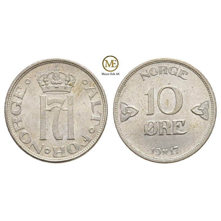 10 øre 1917 Haakon VII. Kv.0