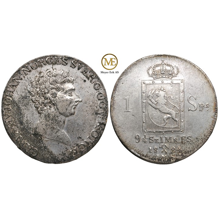 Speciedaler 1824 Carl XIV Johan. Kv.01