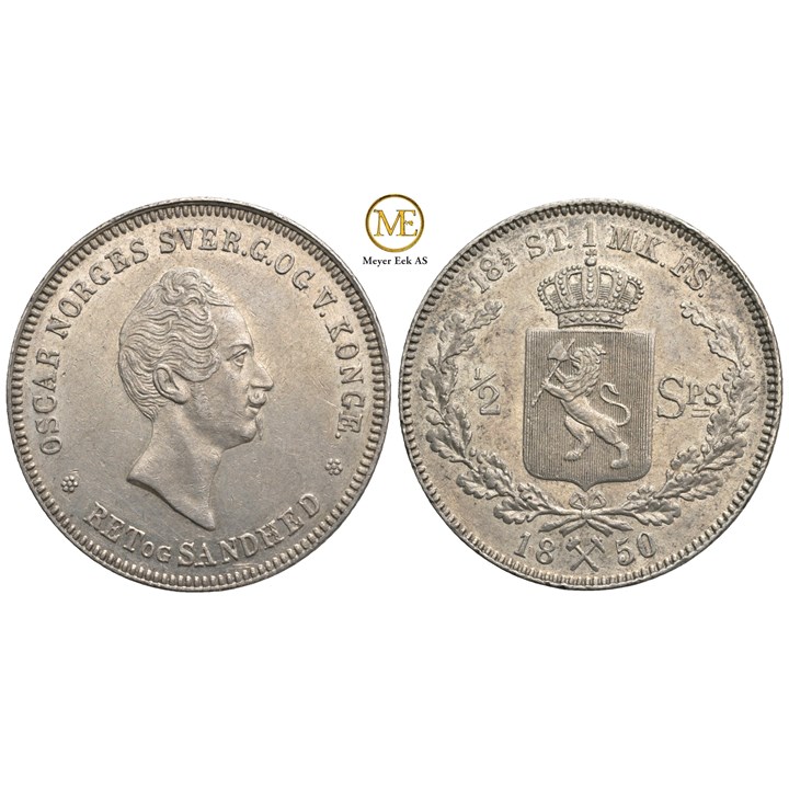 1/2 speciedaler 1850 Oscar I. Kv.01 (2)