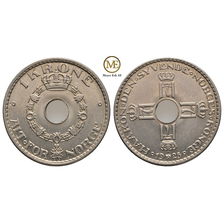 1 krone 1925 Haakon VII. Kv.0