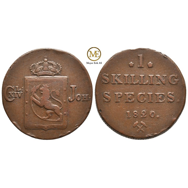 Skilling 1820 Carl XIV Johan. Kv.1+
